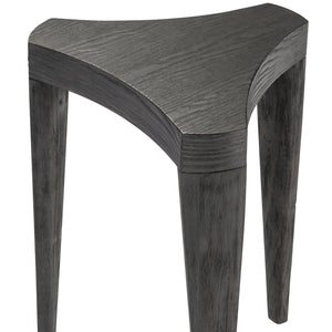 Bernhardt Bernhardt Katana Accent Table — Sculptural Solid Wood Trefoil Top, Blackened Pine Finish, Compact 23"H 426126