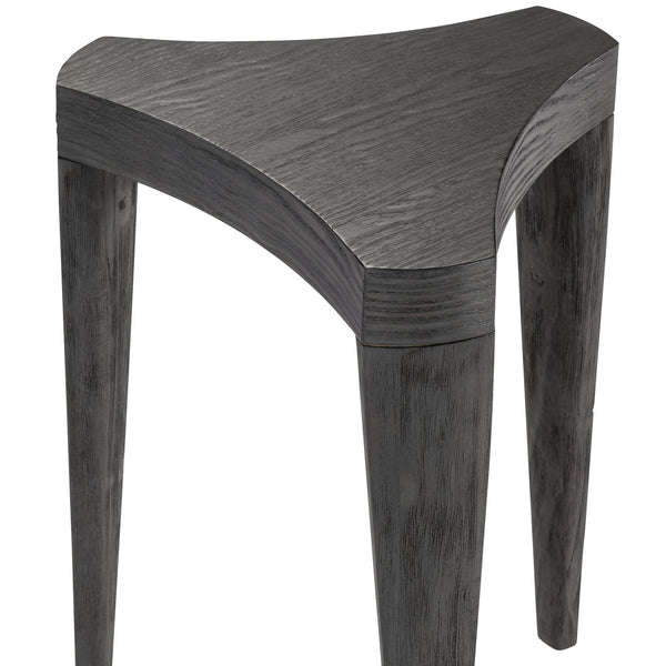 Bernhardt Bernhardt Katana Accent Table — Sculptural Solid Wood Trefoil Top, Blackened Pine Finish, Compact 23"H 426126