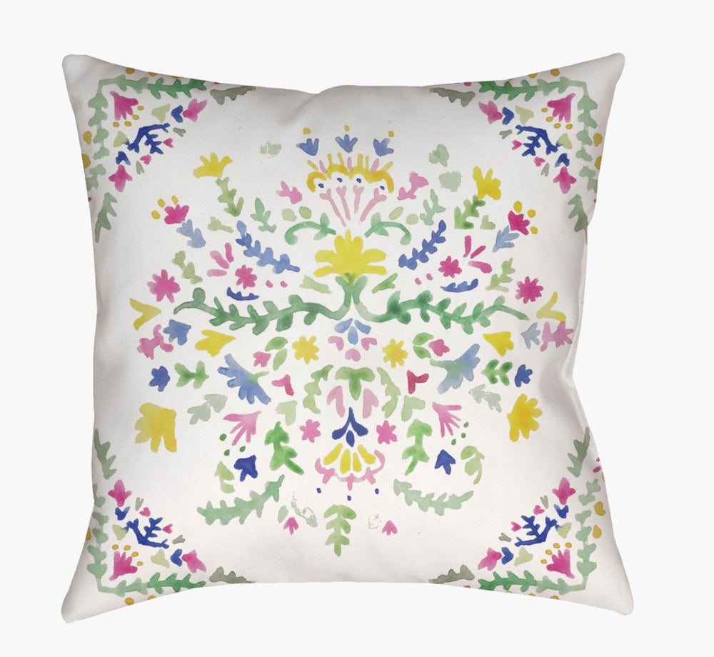 Livabliss Spanish Patchwork Geometric Woven Accent Pillow for Boho or Transitional Living Rooms WMAYO009-1818