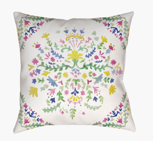 Livabliss Spanish Patchwork Geometric Woven Accent Pillow for Boho or Transitional Living Rooms WMAYO009-1818