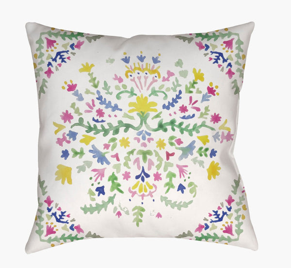 Livabliss Spanish Patchwork Geometric Woven Accent Pillow for Boho or Transitional Living Rooms WMAYO009-1818