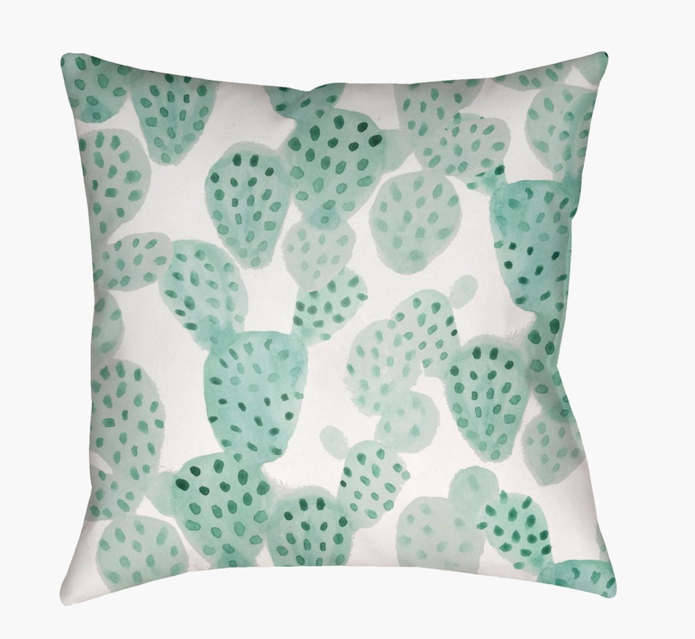 Livabliss Prickly Cactus Woven Polyester Accent Pillow Bohemian Desert Modern Square Decor WMAYO032-1818