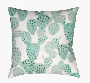 Livabliss Prickly Cactus Woven Polyester Accent Pillow Bohemian Desert Modern Square Decor WMAYO032-1818