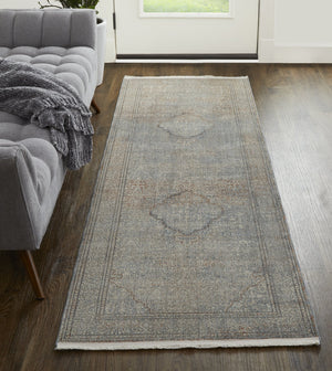 Feizy Rugs Marquette Medallion Rug – Elegant Power-loomed Design, Stain-resistant, Easy Care For High Traffic Areas Blue,Red,Gray Polyester,Acrylic Mrq39gvfblumlti8a