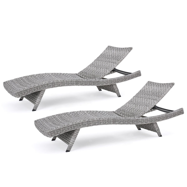 English Elm Christopher Knight Home® - Crete Wicker Chaise Lounge - Stylish, Adjustable Outdoor Seating For Patios, Pools & Coastal Retreats 58997.00MP2