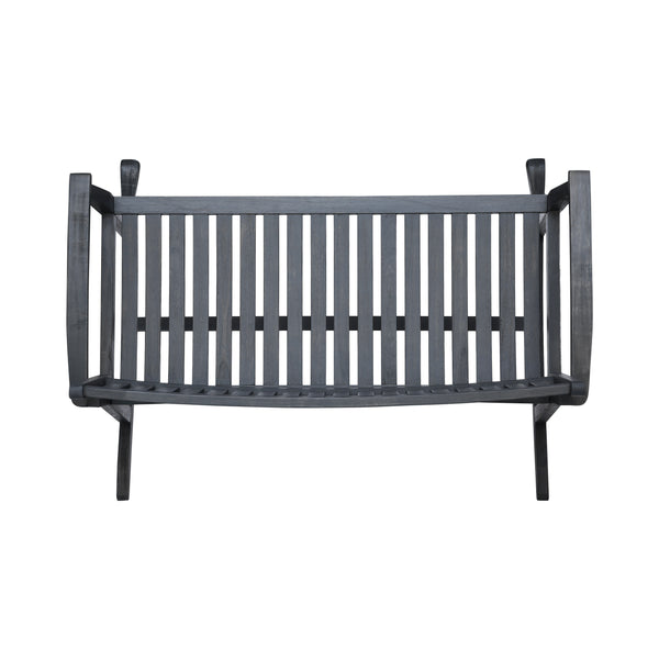 English Elm Christopher Knight Home® - Patio Acacia Wood Rocking Loveseat with Armrests — Handcrafted 2-Person Porch Bench, Slatted Comfort DARK GREY 62267.00DGRY