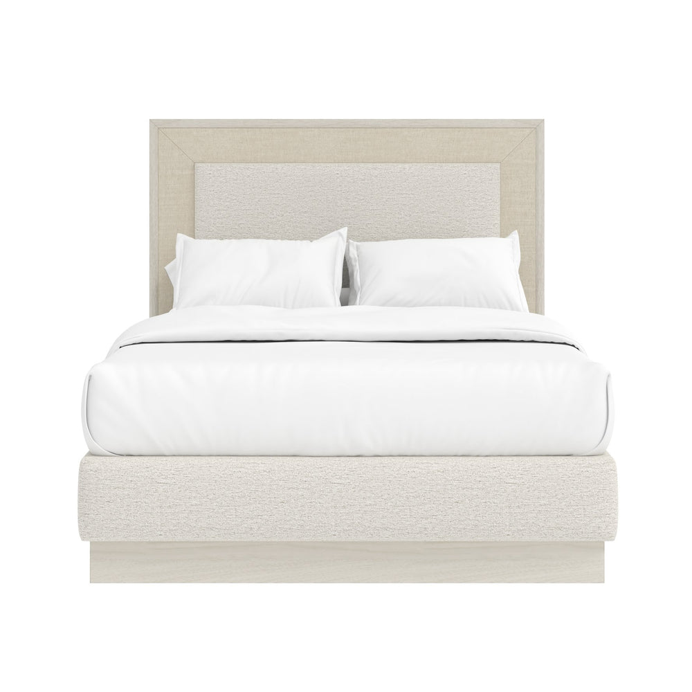 Cotiere Modern Upholstered Panel Bed - Vintage-Inspired Design with Cream Headboard & Neutral Frame