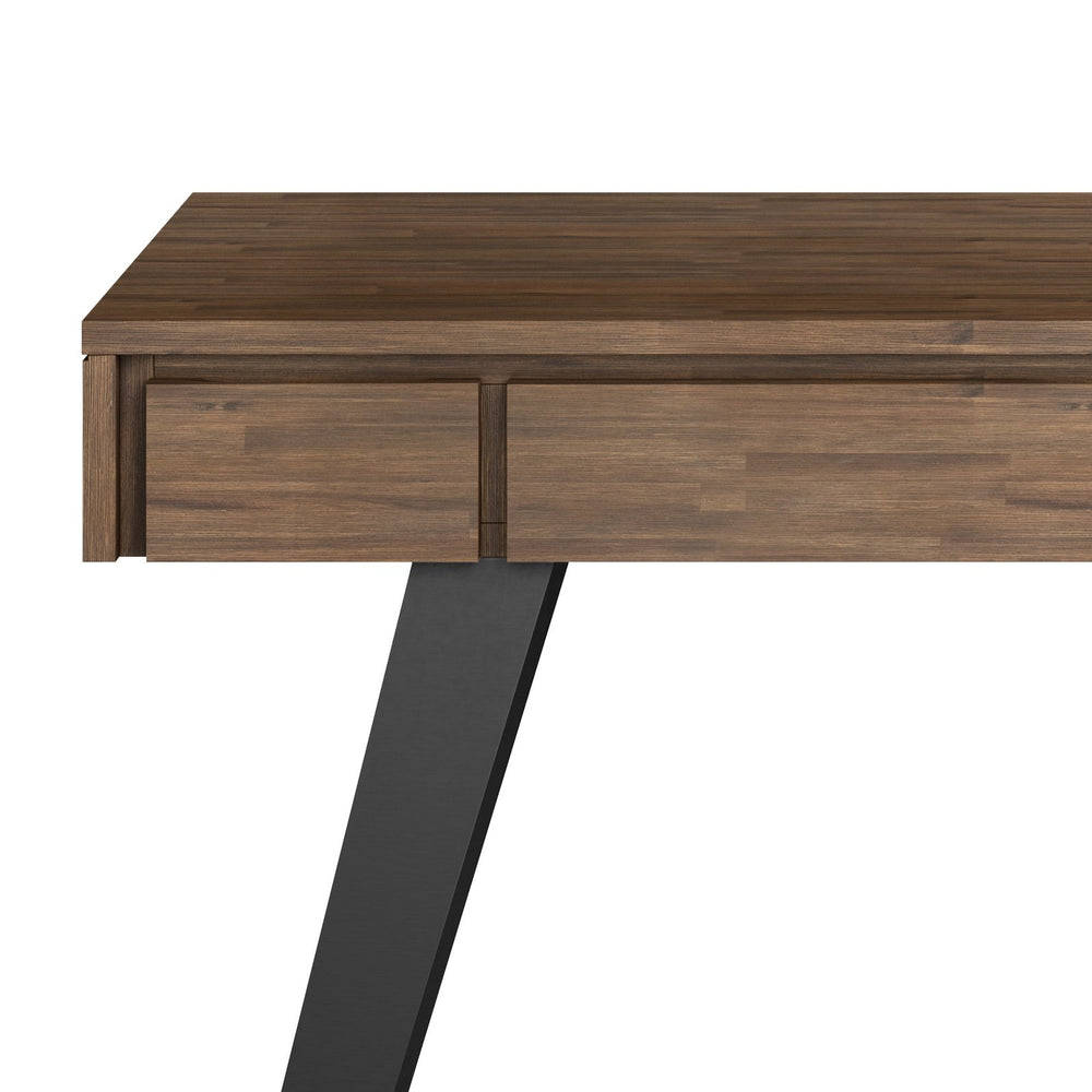 English Elm Lowry Small Desk - Handcrafted Rustic Acacia Wood With Metal Legs For Stylish Compact Workspaces B136P158884