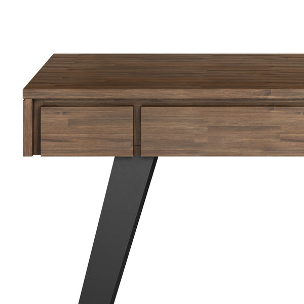 English Elm Lowry Small Desk - Handcrafted Rustic Acacia Wood With Metal Legs For Stylish Compact Workspaces B136P158884