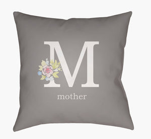 Livabliss Mother Woven Texture Square Accent Pillow Rustic Farmhouse Style for Sofa or Bed WMOM012-1818