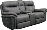 Parker House Parker Living Mason - Charcoal Power Reclining Console Loveseat Charcoal 100% Polyester (W) MMA#822CPH-CHA