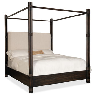 Hooker Furniture Retreat Pole Rattan Cal King Upholstered Poster Bed w/Canopy 6950-90460-99 6950-90460-99