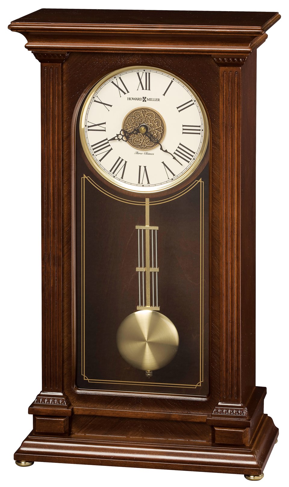 Hekman Furniture 635169 Stafford Mantel Clock - Elegant Cherry Bordeaux Finish, Dual-chime & Vintage Roman Numerals Cherry Bordeaux Stafford Mantel Clock 635169