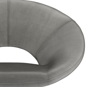 English Elm Barrett Velvet Accent Chair in Grey with Curved Back, Deep Seat & Gold Metal Base — Modern Comfort (96) B136P158469