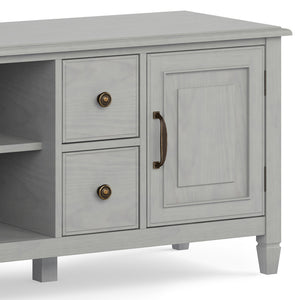 English Elm Connaught 72" Wide TV Stand with Cord Management, Solid Wood Chestnut Finish, Storage for TVs up to 80" Gray B136P158545