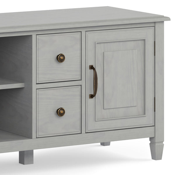 English Elm Connaught 72" Wide TV Stand with Cord Management, Solid Wood Chestnut Finish, Storage for TVs up to 80" Gray B136P158545