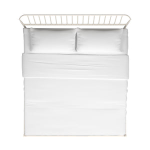 Homelegance By Top-Line Dante Metal Platform Bed with Curved Metal Headboard White Metal