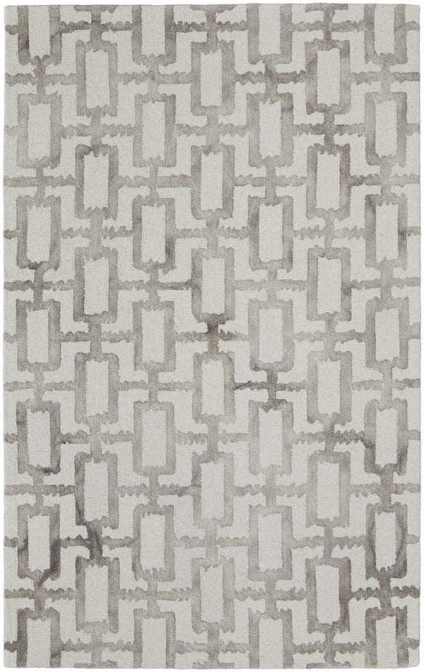 Feizy Rugs Lorrain Hand Tufted Wool Geometric Rug – Stylish, Stain-resistant, Modern Design For High Traffic Areas Ivory,Taupe Wool 6108919fgryivyp00