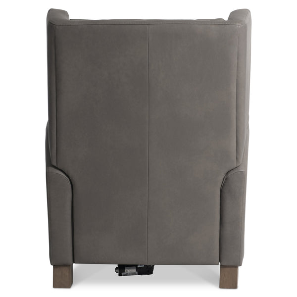 Bernhardt Bernhardt Weller Gray Leather Power Motion Chair With Pop-Up Headrest Usb Port Plush Stitching 231RLCO