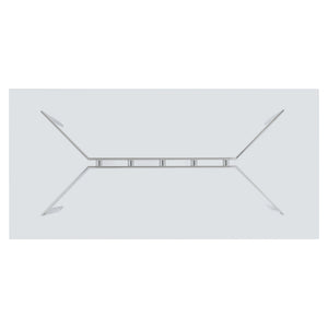 Bernhardt Bernhardt Cristobal 100" Rectangular Glass Dining Table With Polished Stainless Steel Y-Base & Industrial Accents K1805