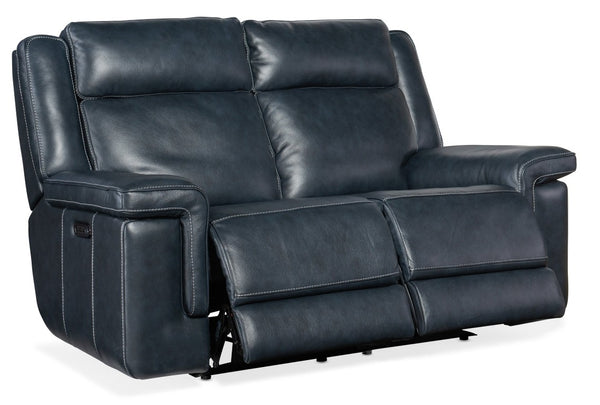 Hooker Furniture Montel Cosmos Cobalt Lay-Flat Power Loveseat With Usb, Power Headrests & Adjustable Lumbar Support SS705-PHL2-047
