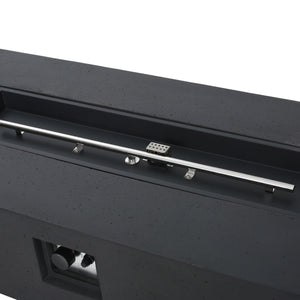 English Elm 50000 Btu Rectangular Mgo Concrete Propane Fire Table for Outdoor Patio Gatherings 59242.00-50K