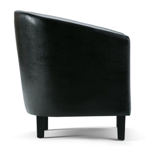English Elm Austin Tub Chair - Sleek Black Vegan Leather With Solid Wood Legs - Modern Comfort For Any Room B136P159637