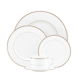 Lenox Kate Spade Sugar Pointe 5-Piece Place Setting White, WHITE BONE CHINA 847403