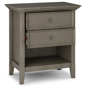 English Elm Amherst Bedside Table – Handcrafted Farmhouse Grey Wood With Drawers For Stylish Storage Solutions B136P158364