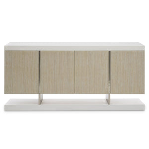 Bernhardt Bernhardt Solaria Sideboard With Shiny Nickel Cast-Aluminum Panels, White Oak Veneer, Soft-Close Doors 310131