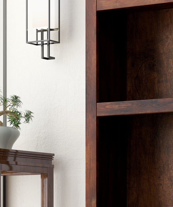 Legends Furniture Bridgevine Home Sausalito 49 Inch High Bookcase, No Assembly Required, Whiskey Finish Barnwood, Brown Knotty Alder Solids And Veneers Sl6910.Wky