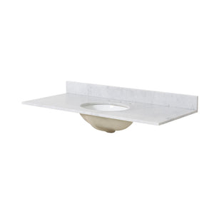 Christopher Knight Home® - Noble House - - 49'' Cararra White Marble Vanity Top&Ceramic Sink