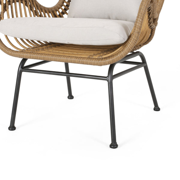 English Elm Tapscott All-weather Rattan Outdoor Accent Chairs Set of 2 with Cushions 65044.00LBRN