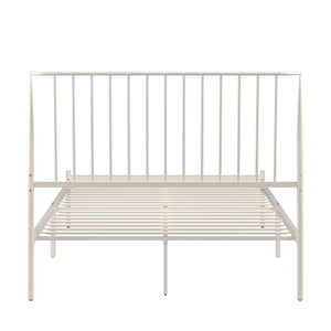 Homelegance By Top-Line Dante Metal Platform Bed with Curved Metal Headboard White Metal