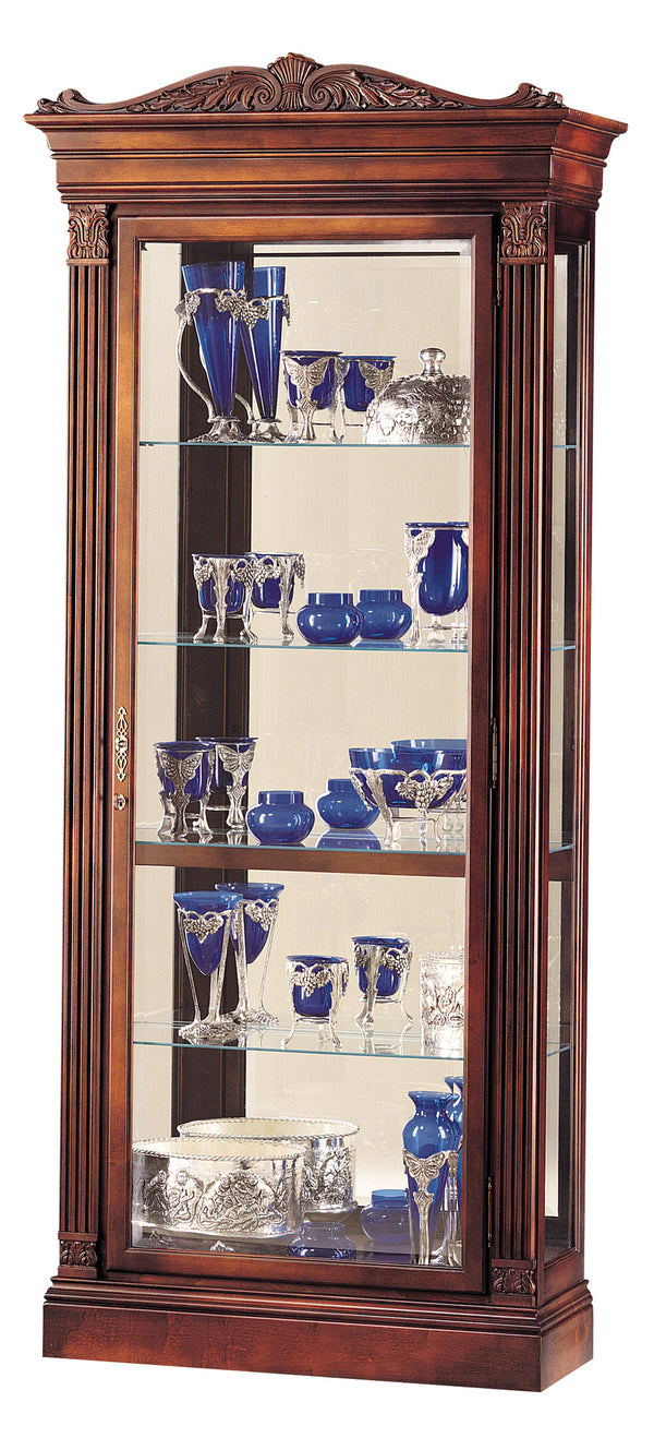Hekman Furniture 680243 Embassy Curio Cabinet - Elegant Lighted Display For Collectibles With Adjustable Shelves & Security Embassy Cherry Embassy Curio Cabinet 680243
