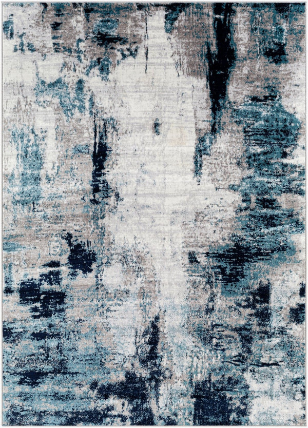 Livabliss Wanderlust Geometric Polyester Accent Rug for Entryway Kitchen or Bedroom Decor Sky Blue, Ink B 5'3" x 7'3" WNL2309-5373