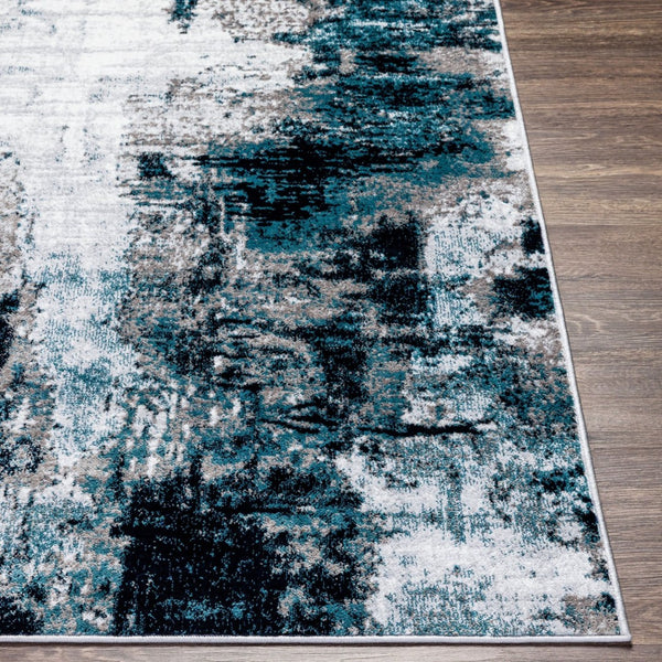 Livabliss Wanderlust Geometric Polyester Accent Rug for Entryway Kitchen or Bedroom Decor Sky Blue, Ink B 7'10" x 7'10" WNL2309-710RD