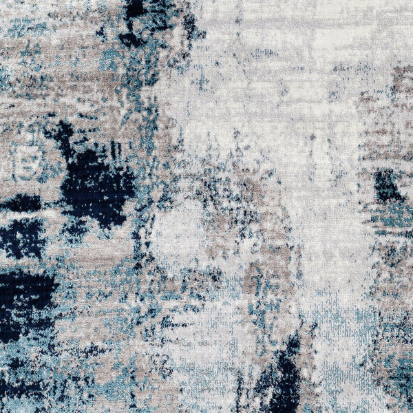Livabliss Wanderlust Geometric Polyester Accent Rug for Entryway Kitchen or Bedroom Decor Sky Blue, Ink B 7'10" x 7'10" WNL2309-710RD