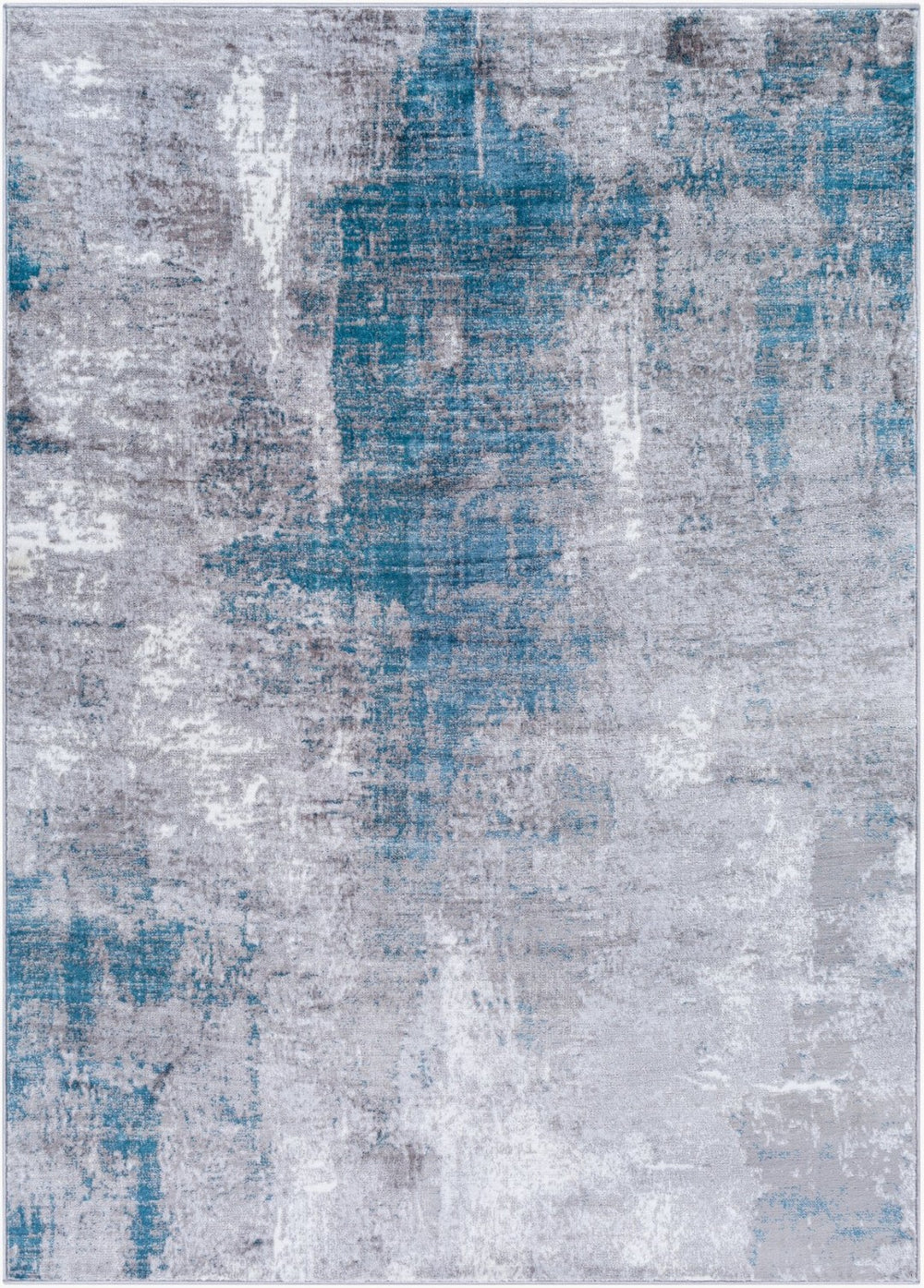 Livabliss Wanderlust Geometric Polyester Area Rug Turkish Woven for Modern Minimalist Living Spaces Denim, Medium G 6'7" x 9' WNL2328-679