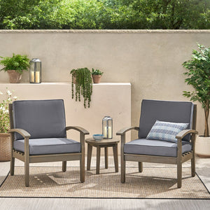 English Elm Christopher Knight Home® - Peyton Club Chair - Durable Acacia Wood Frame With Water-Resistant Cushions For Ultimate Outdoor Comfort 57973.00GRY
