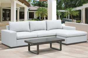 English Elm Steve Silver - Wyatt 2-Piece Sectional with Cocktail Table in White — Outdoor-Ready Fabric, Aluminum Base, Fade-Resistant Finish B081S00399