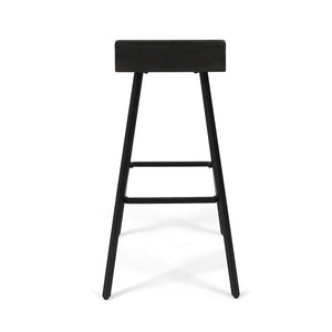 English Elm Christopher Knight Home® - JUT Bidwell Acacia Wood Bar Stool Set of 2 — Handcrafted Low-Back Counter Stools with Iron Legs Grey+Black 64648.00DGRY