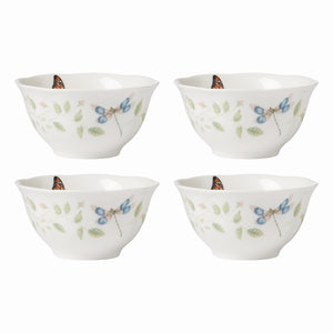 Lenox Butterfly Meadow Vines 4-Piece Rice Bowl Set Multi, WHITE PORCELAIN 894543