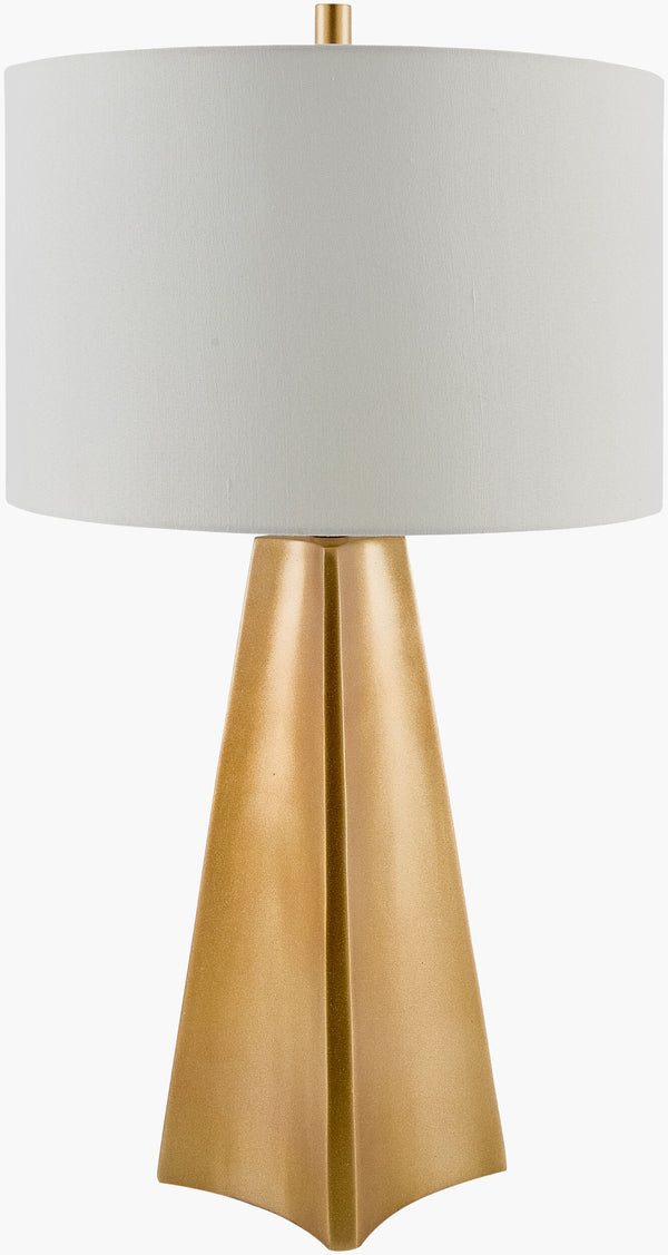 Surya Warner 31" Rustic Cottage Style Accent Table Lamp With Elegant Linen Shade For Cozy Ambiance Body, Metallic ,Brass,Shade, Cream,Finial, Metallic ,Bronze,Harp, Metallic ,Gold,Cord, Translucent Resin,Linen,Polyester,Plastic Wnr-001