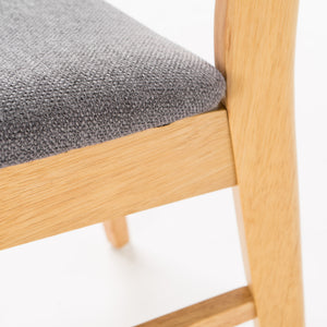 English Elm [video] Rubberwood Dining Chairs Set of 2 Upholstered Mid-century Seats for Modern Homes Dark Grey 58915.00OAK