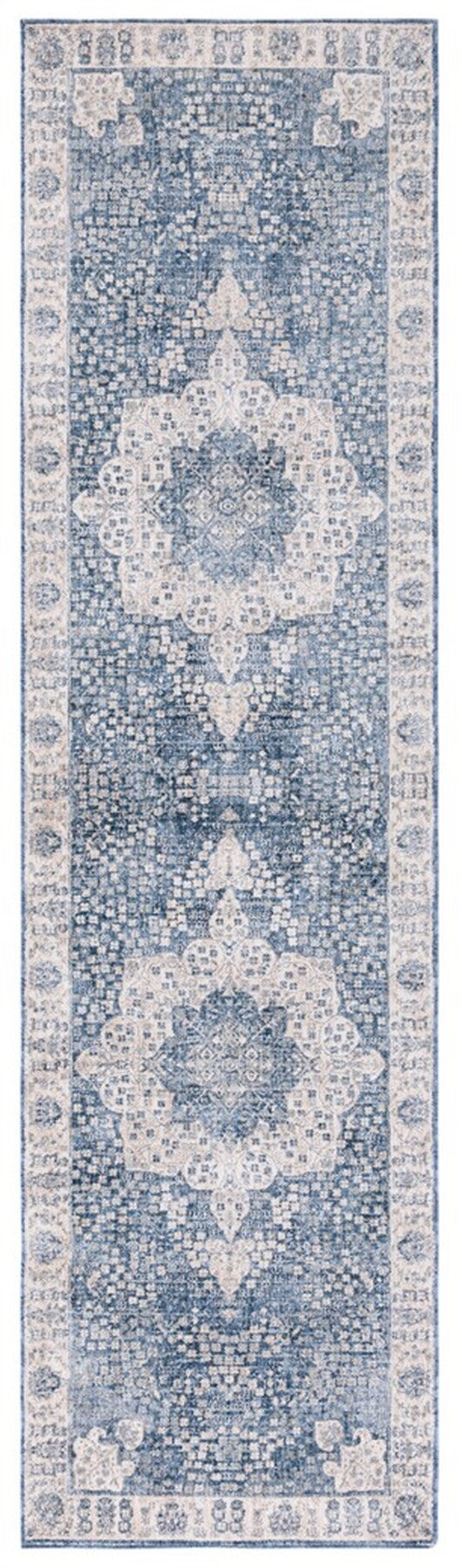 Safavieh Winston 198 WNT198 Power Loomed Transitional Rug Blue / Creme WNT198M-24