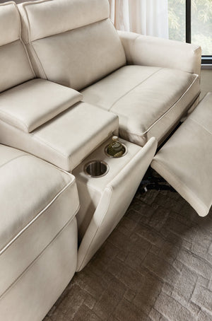 Hooker Furniture Vann Six Piece Power Reclining Sectional Top Grain Leather Contemporary Living Room SS736-6PC3-012