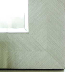 Bernhardt Bernhardt Chevron Framed Mirror — 52"W Beveled Glass, Linear Gray Low-Sheen Finish, Vertical/Horizontal Mounting 381322