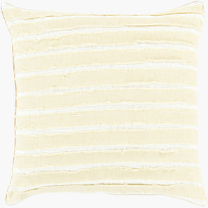 Surya Willow 18" Rustic Accent Pillow – Cozy Linen Decor For Home, Durable & Stylish Charm, India Made Cream Linen Wo001-2020p
