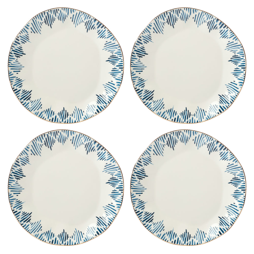 Lenox Blue Bay 4-Piece Dinner Plate Set Blue, WHITE PORCELAIN 890198